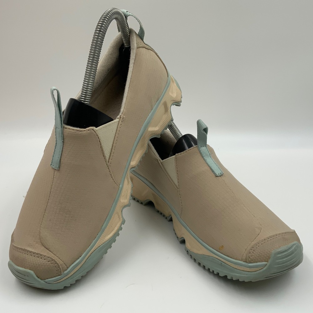 Salomon RX Moc 2.0 Tan Sage Green Slip On Recovery Shoes Womens 7 111358